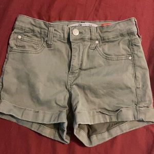 Green Jean shorts
